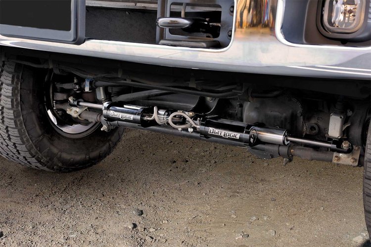 FTS221162 Dual Dirt Logic 2.25 Stainless Steel Steering Stabilizer Kit Fits Select Ford F-250/F-350 Super-Duty