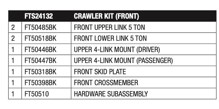 FTS24132 Long Arm Kit for 2007-2016 Jeep Wrangler