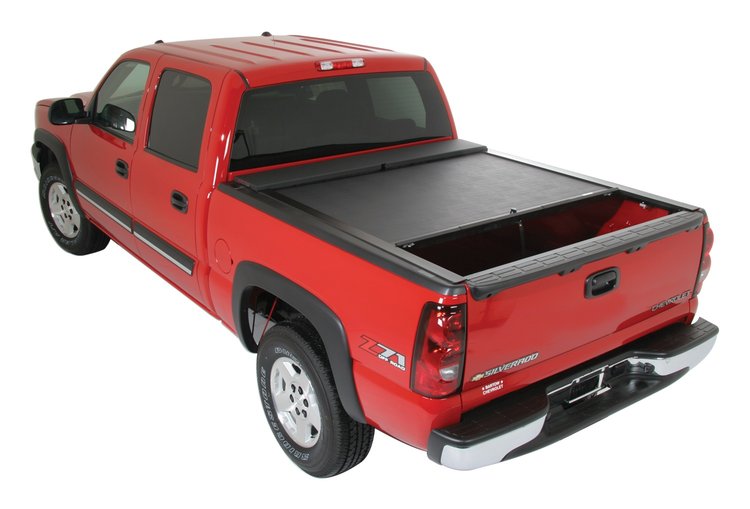 LG218M M-Series Locking Retractable Truck Bed Cover for 1999-2007 GM Silverado/Sierra, w/Bedrail Caps [8 ft. Bed]