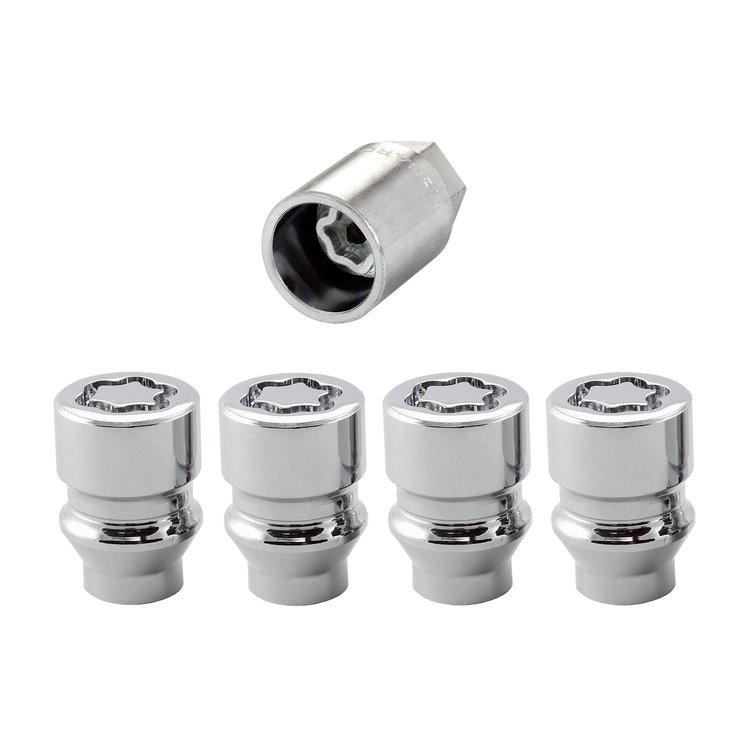 Locking Lug Nuts-Chrome Cone Seat-Short Style
