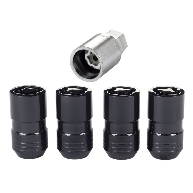 24216 Locking Lug Nuts, Black Cone Seat Style