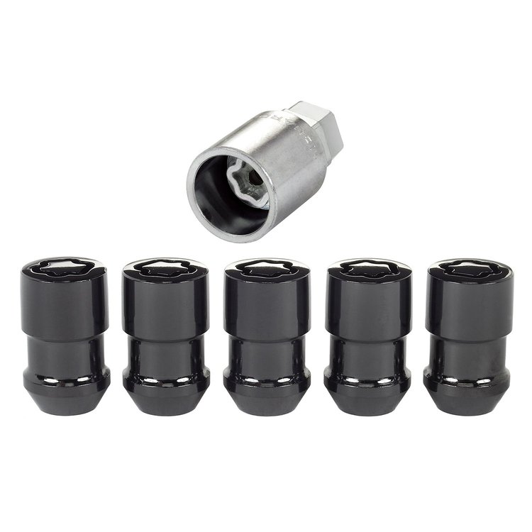 24548 Locking Lug Nuts-Chrome/Black Cone Seat Style