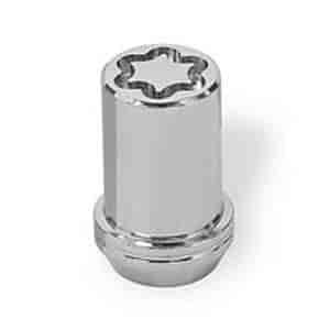 Locking Lug Nuts - Chrome Cone Seat-Tuner Style Thread Size: M14 x 1.5 Key Hex Size: 13/16" Includes 4 Lug Nuts and 1 Key