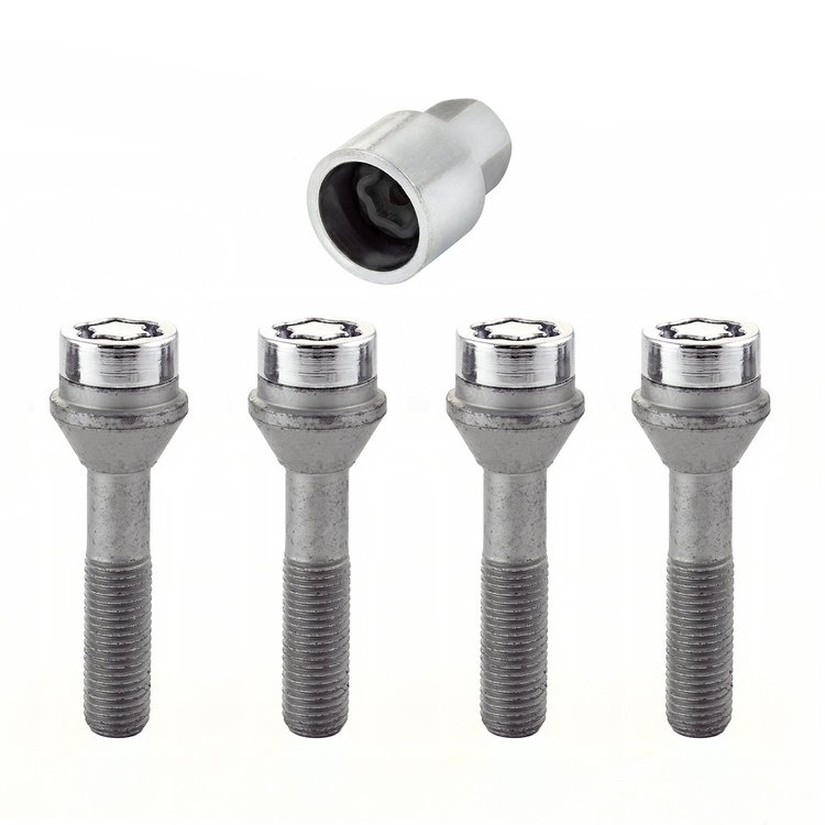 27014 Chrome Cone Seat Lug Bolts Threads: M12 x 1.5