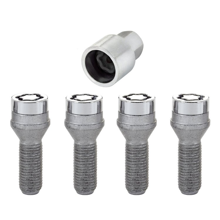 27169 Chrome Cone Seat Lug Bolts Threads: M12 x 1.25