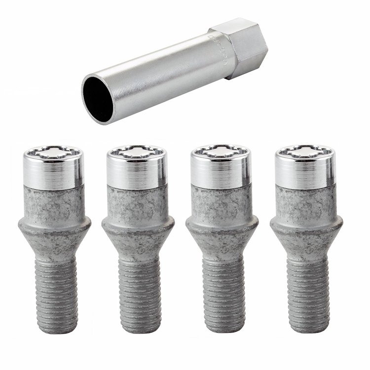 Chrome Cone Seat Tuner Style Lug Bolts Threads: M12 x 1.5
