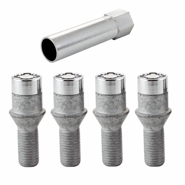 Chrome Cone Seat Tuner Style Lug Bolts Threads: M12 x 1.5