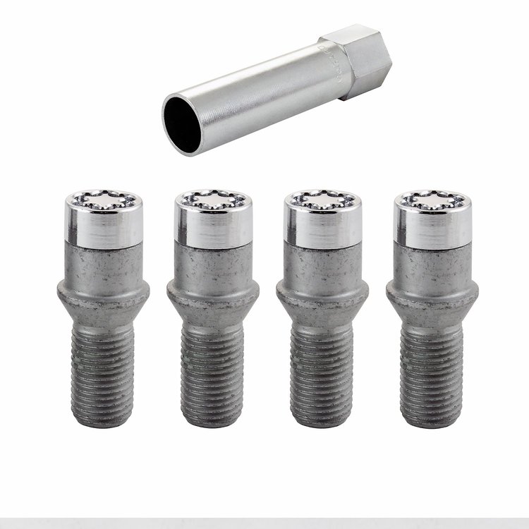 27201 Chrome Cone Seat Tuner Style Lug Bolts Threads: M14 x 1.5