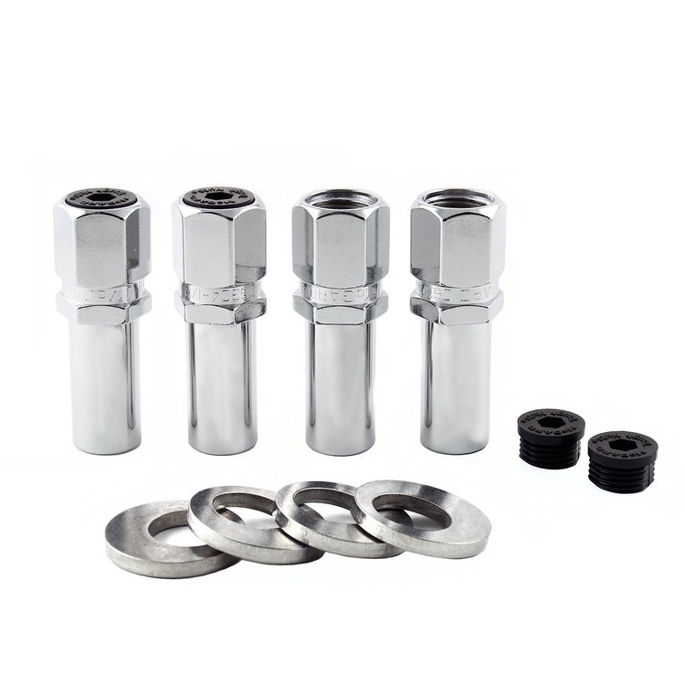63000 Chrome Racing Style 1.365" Shank Lug Nuts 1/2" -20 13/16" Hex Size