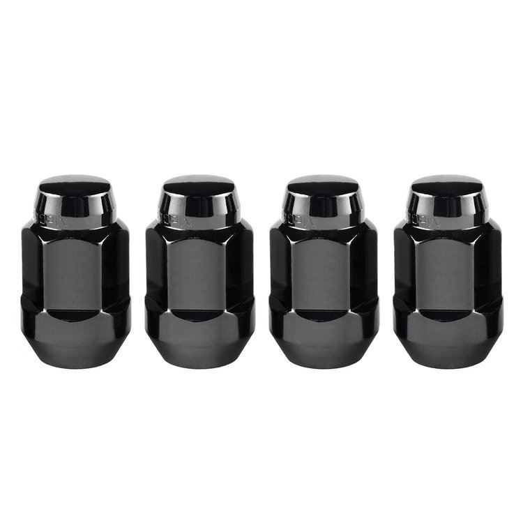 64015 Black Acorn/Conical Seat Lug Nuts 12mm x 1.5