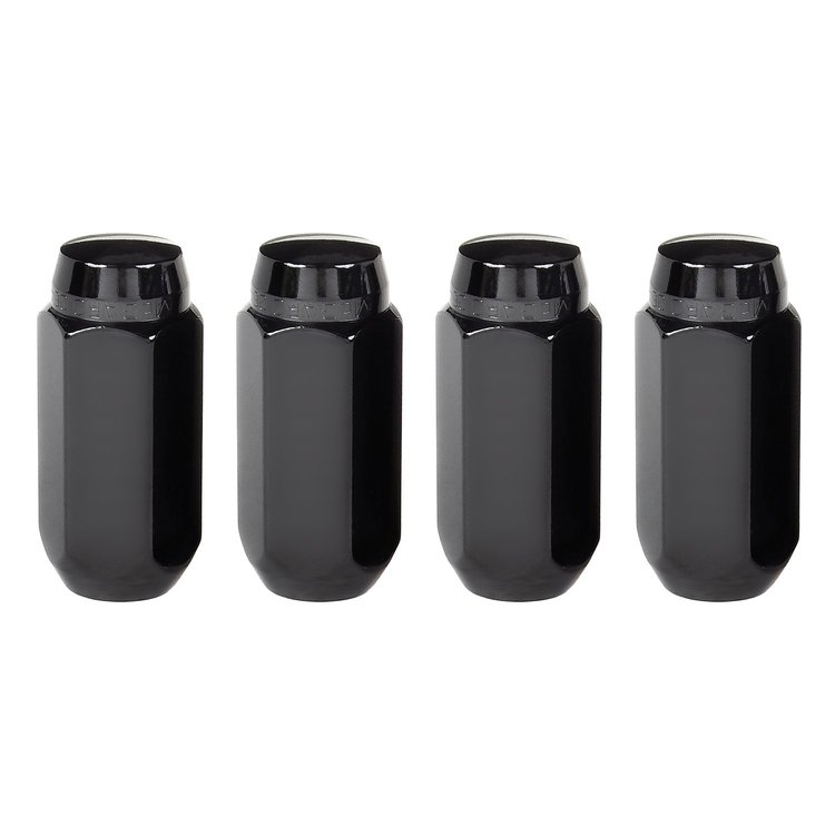 64022 Chrome/Black Acorn/Conical Seat Lug Nuts M14 x 1.5 Thread Size