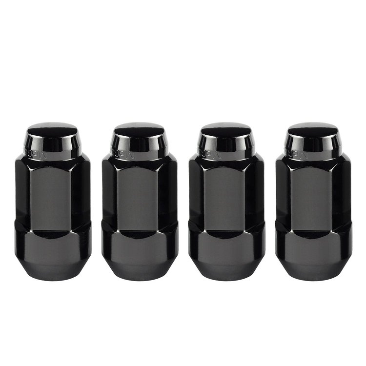 64034 Chrome/Black Acorn/Conical Seat Lug Nuts M14 x 1.5 Thread Size