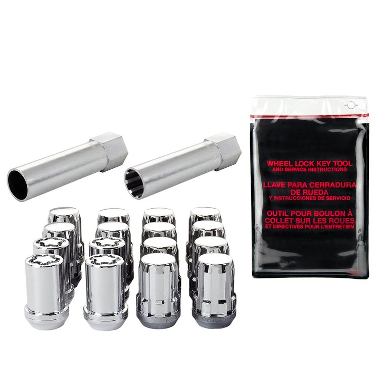 Chrome Tuner Style Spline Drive Lug Nut Kit M12 x 1.25 Thread Size
