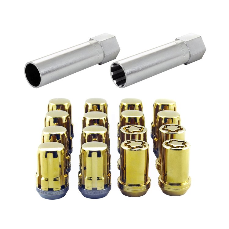 65454GDC Gold Tuner Style Spline Drive Lug Nut Kit M12 x 1.25 Thread Size
