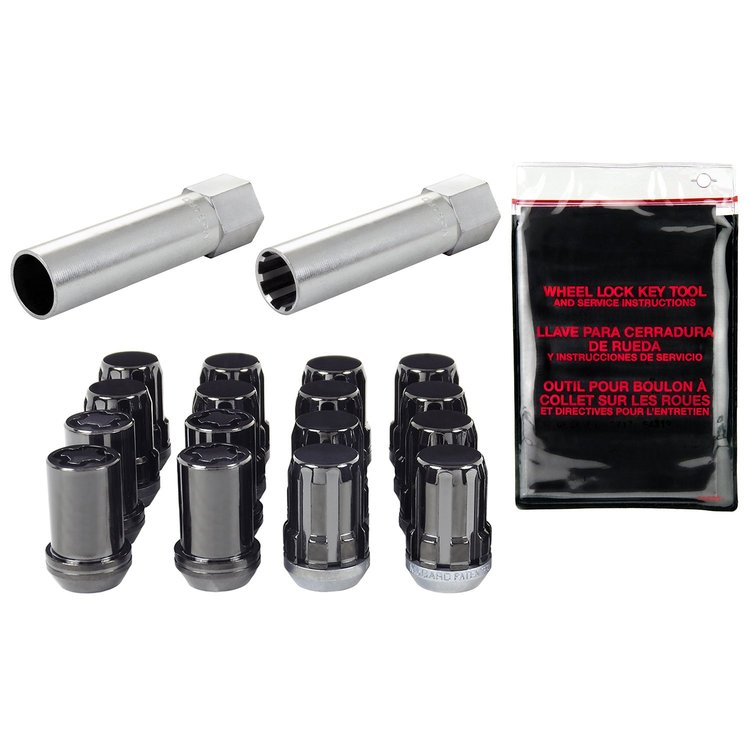 65457BK Black Tuner Style Spline Drive Lug Nut Kit M12 x 1.5 Thread Size 13/16" Hex Size