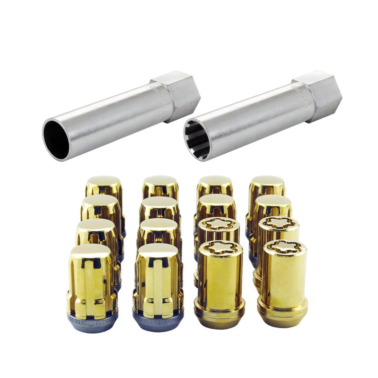 65457GDC Gold Tuner Style Spline Drive Lug Nut Kit M12 x 1.5 Thread Size