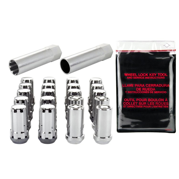 65515 Chrome Tuner Style Spline Drive Lug Nut Kit M14 x 1.5 Thread Size