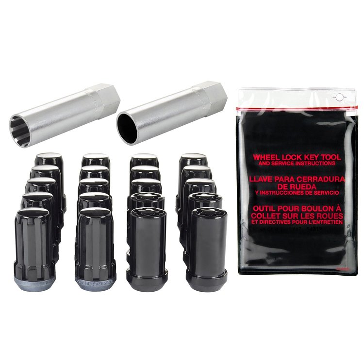 65515BK Black Tuner Style Spline Drive Lug Nut Kit M14 x 1.5 Thread Size