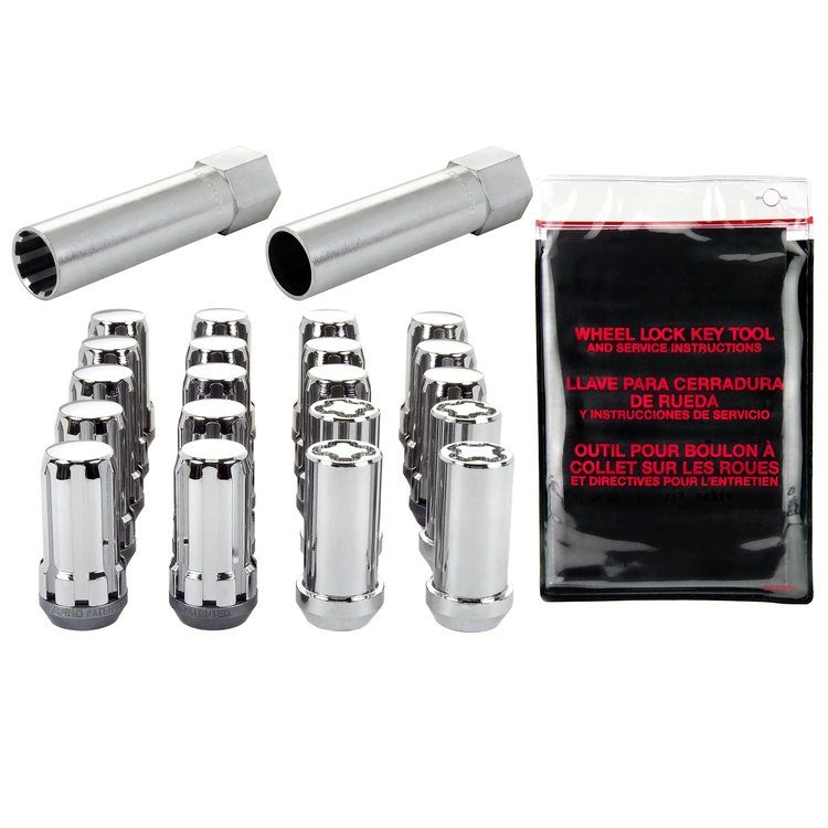 65540 Chrome Tuner Style Spline Drive Lug Nut Kit 1/2"X20 Thread Size