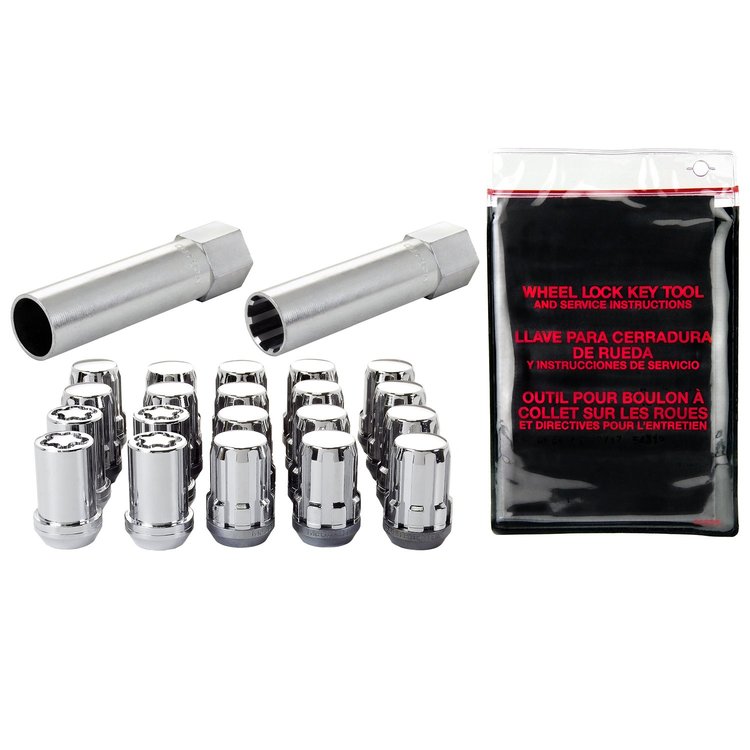 65557 Chrome Tuner Style Spline Drive Lug Nut Kit M12 x 1.5 Thread Size