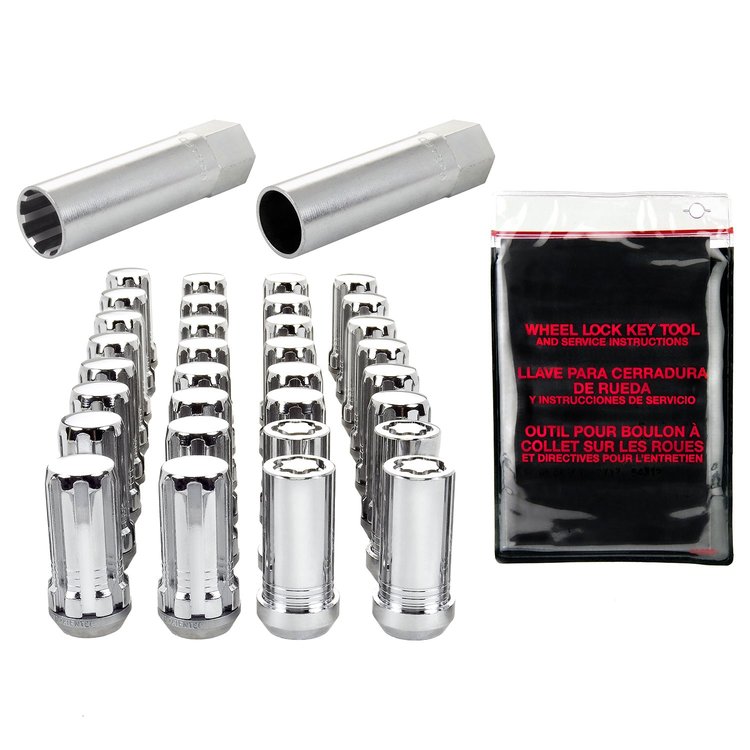 65810 Chrome Tuner Style Spline Drive Lug Nut Kit M14 x 1.5 Thread Size