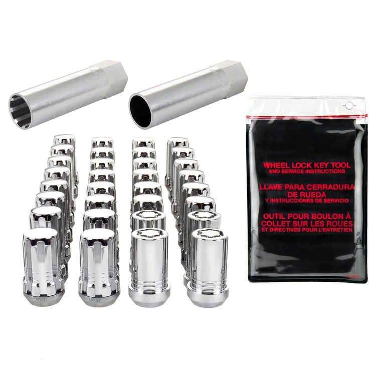 65815 Chrome Tuner Style Spline Drive Lug Nut Kit M14 x 1.5 Thread Size