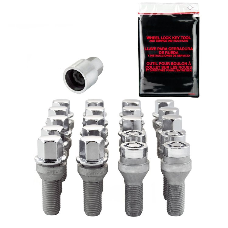 67179 Chrome Cone Seat Lug Bolt Kit M12 x 1.5 Thread Size