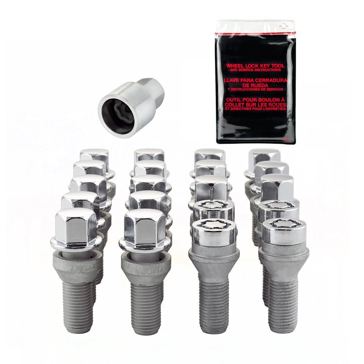 67205 Chrome Cone Seat Lug Bolt Kit M14 x 1.5 Thread Size