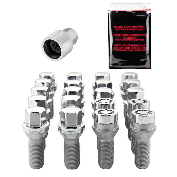67226 Chrome Cone Seat Lug Bolt Kit M14 x 1.25 Thread Size