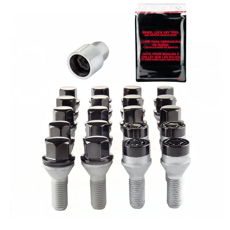 67261BK Black Cone Seat Lug Bolt Kit M12 x 1.25 Thread Size
