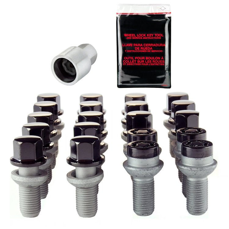 68018BK Black Radius Seat Lug Bolt Kit M14 x 1.5 Thread Size