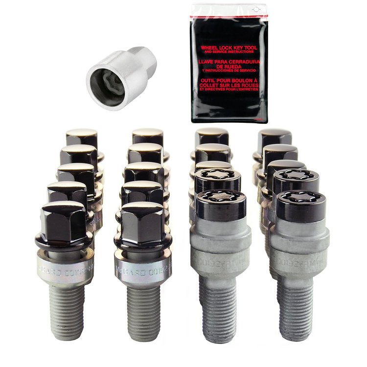 68020BK Black Radius Seat Lug Bolt Kit M14 x 1.5 Thread Size