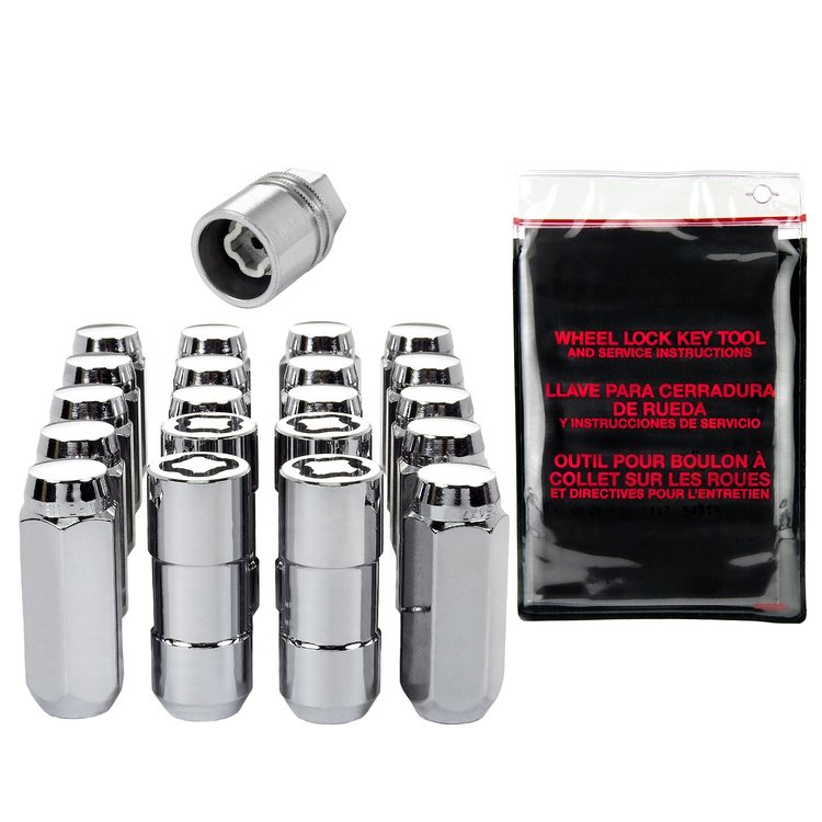 84505 Chrome Acorn/Conical Seat Lug Nut Kit M14-2.0 Thread Size