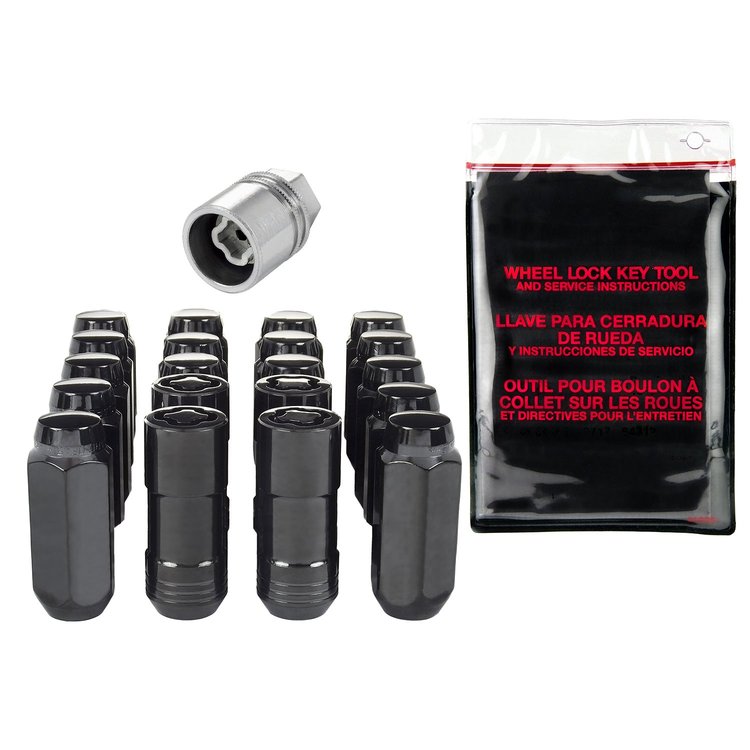 84517 Black Chrome Acorn/Conical Seat Lug Nut Kit M14 x 2.0 Thread Size