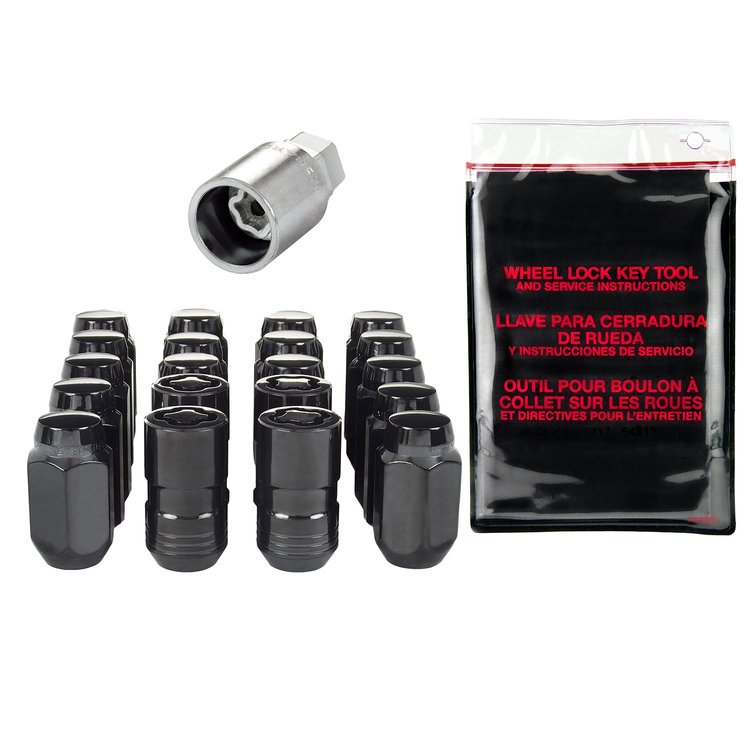84527 Black Chrome Acorn/Conical Seat Lug Nut Kit M14 x 1.5 Thread Size