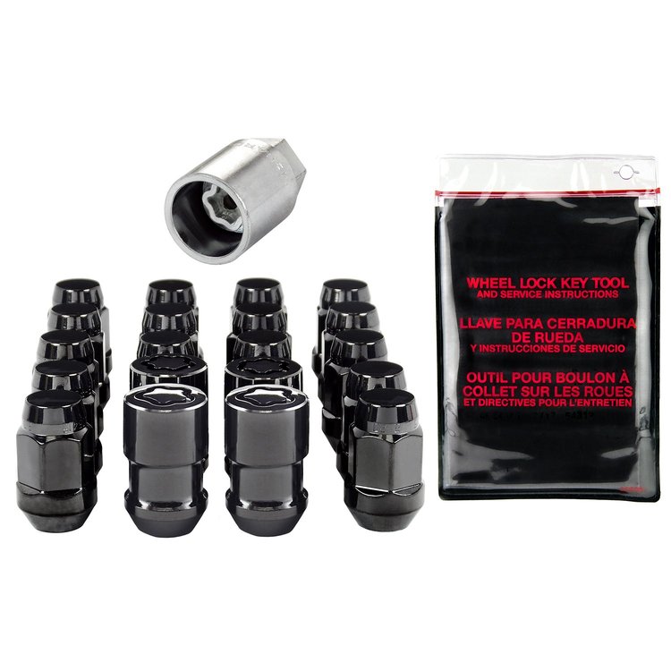 84538 Black Chrome Acorn/Conical Seat Lug Nut Kit M12 x 1.5 Thread Size