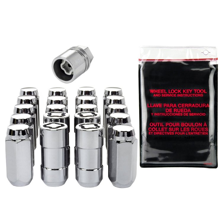 Chrome Acorn/Conical Lug Nut Kit Thread size: M12 x 1.75