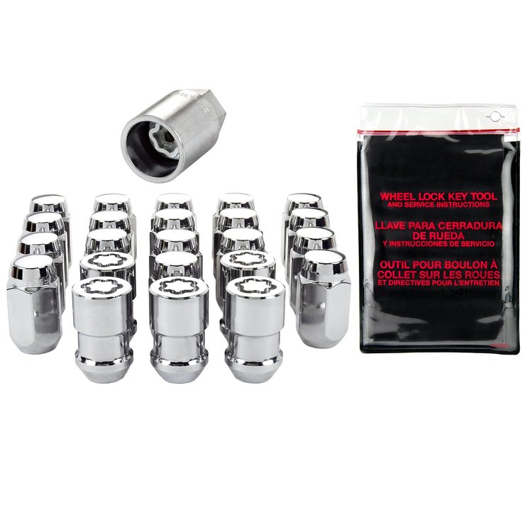 84562 Jeep Chrome Acorn/Conical Seat Lug Nut Kit 1/2"-20 Thread Size