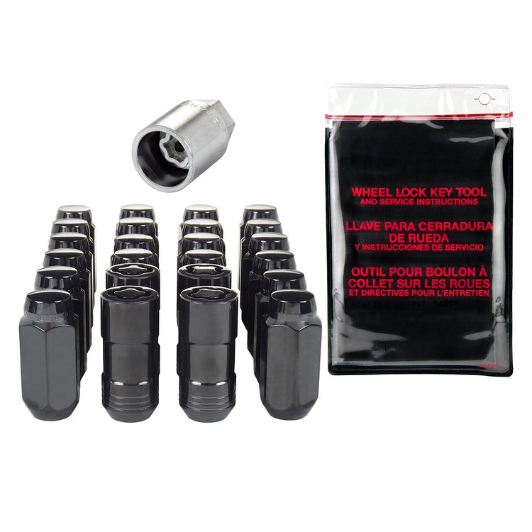 6 LUG HEX INSTALL KIT M14X1.5 CONE SEAT W/WHL LKS 13/16 HEX 1.945 OAL-BLACK