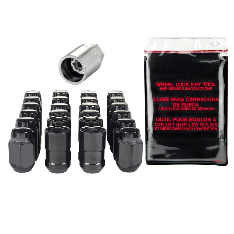 Black Chrome Acorn/Conical Lug Nut Kit 1/2"-20 Thread Size