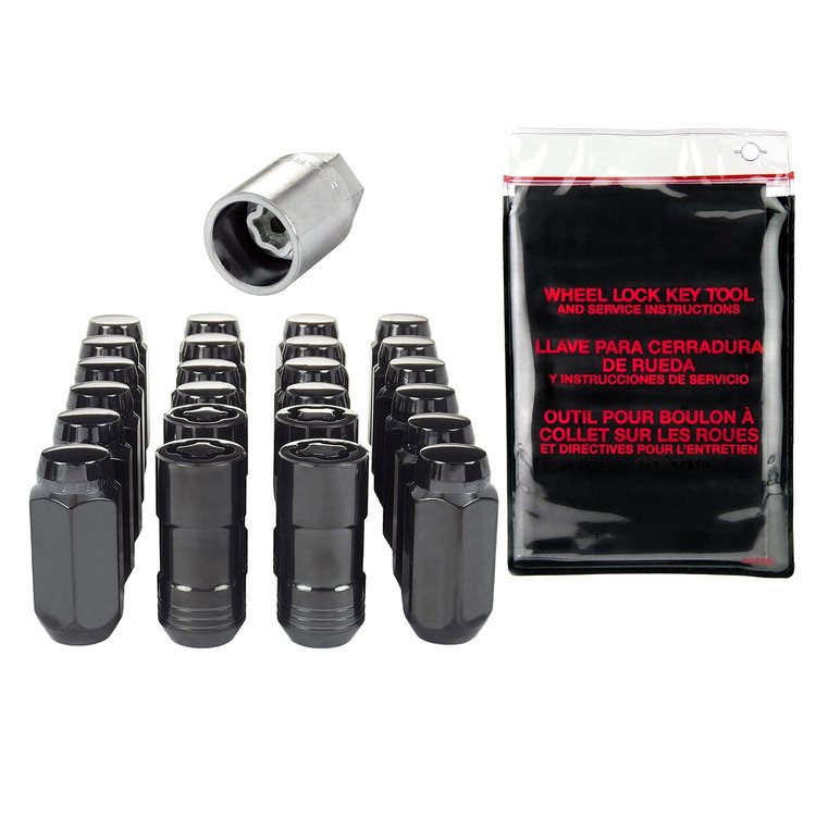 84640 Black Chrome Acorn/Conical Seat Lug Nut Kit M14 x 1.5 Thread Size