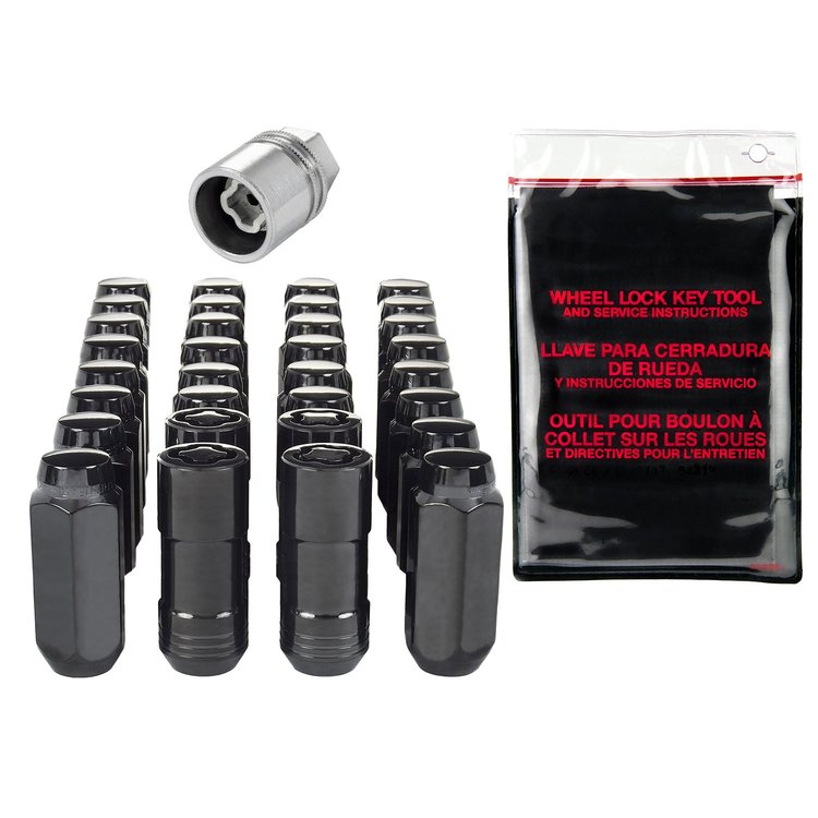 84817 Black Chrome Acorn/Conical Seat Lug Nut Kit M14 x 2.0 Thread Size