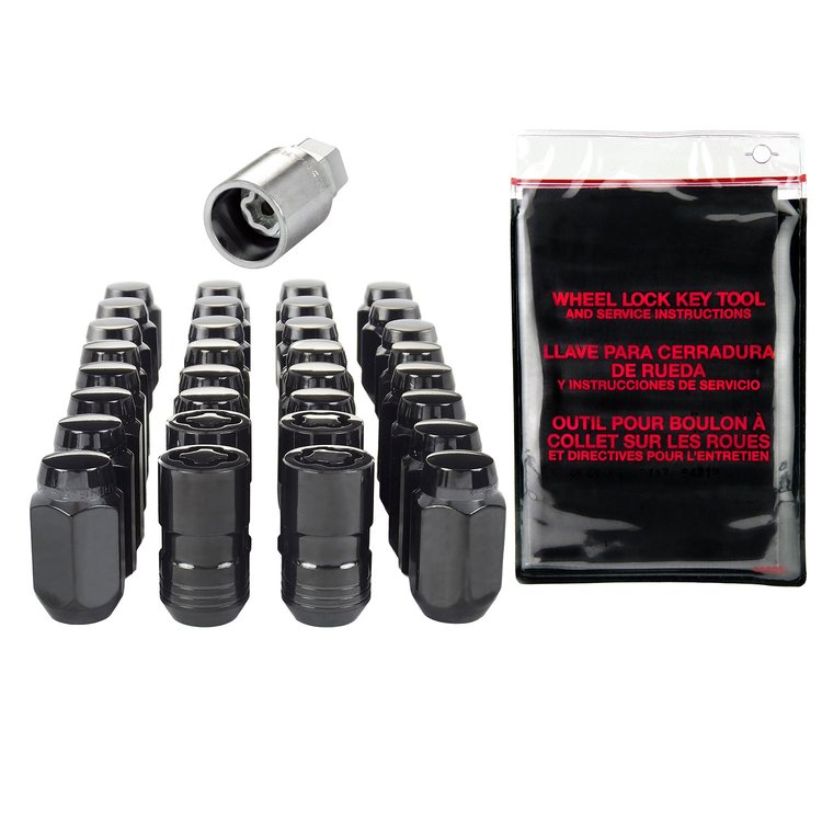 84827 Black Chrome Acorn/Conical Seat Lug Nut Kit M14 x 1.5 Thread Size
