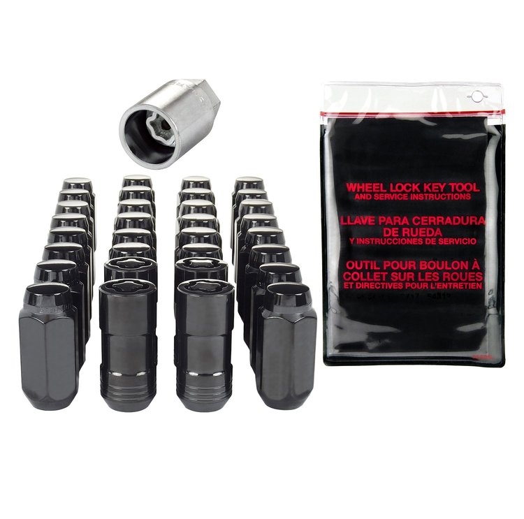Black Chrome Acorn/Conical Seat Lug Nut Kit M14 x 1.5 Thread Size