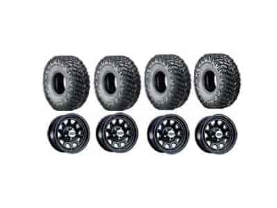 Tire and Wheel Kit Includes: Four 15" x 7" Cragar Wheels with 4" rear spacing