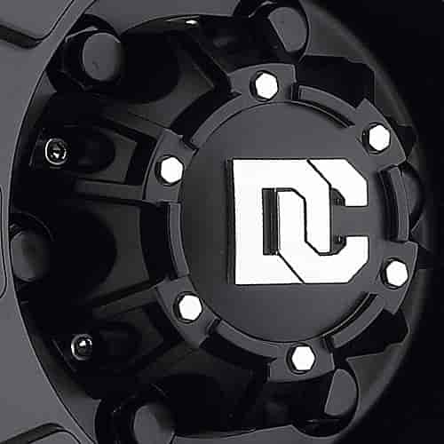 Black Pop-Top Center Cap Plastic Bolt On Closed
