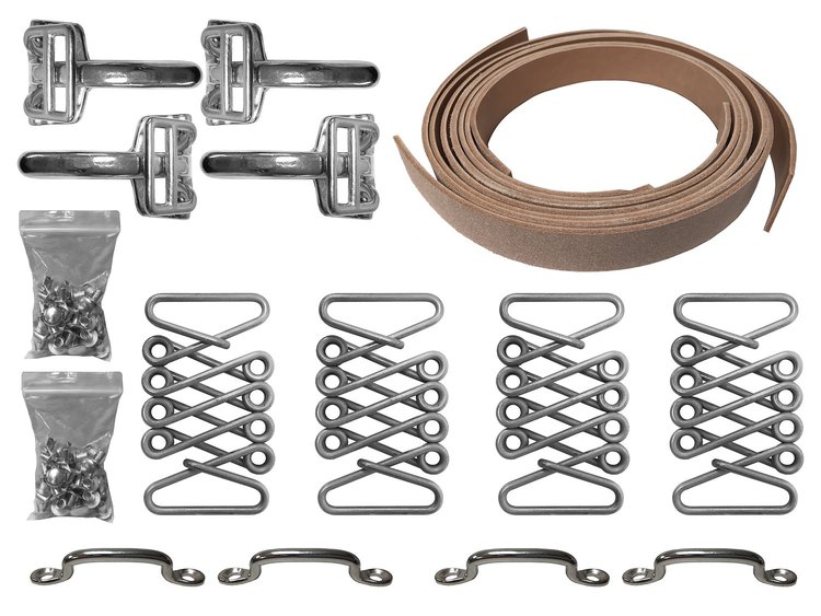 Vintage Hot Rod Hood Strap Kit, Stainless Steel