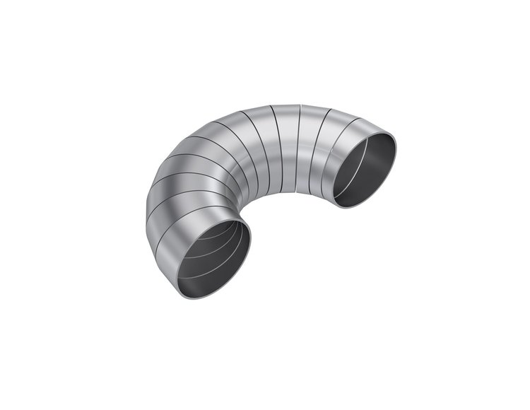PC15211 Universal Exhaust Pipe 2.5 in. Diameter, 180 Degree, Pie Cut