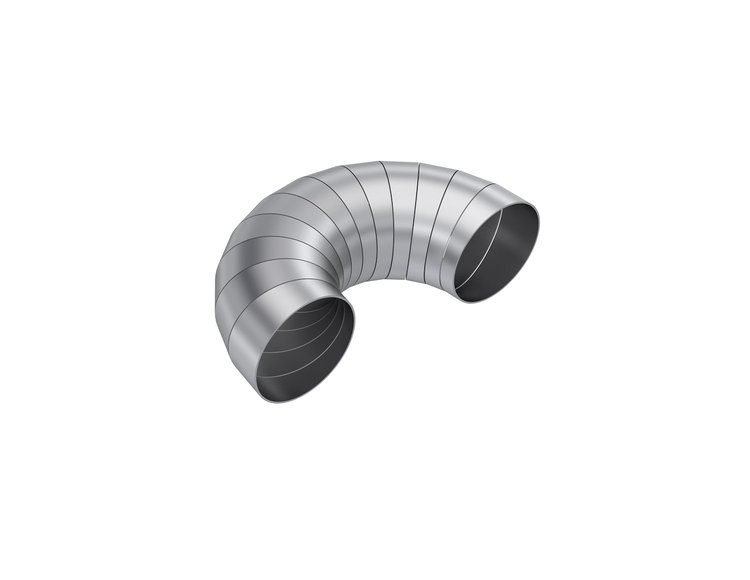 PC15212 Universal Exhaust Pipe 3.5 in. Diameter, 180 Degree, Pie Cut