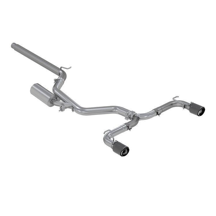 S46063CF Cat-Back Exhaust System 3 in., Dual Split Rear Exit, Carbon Fiber For 2017-2019 Volkswagen GTI